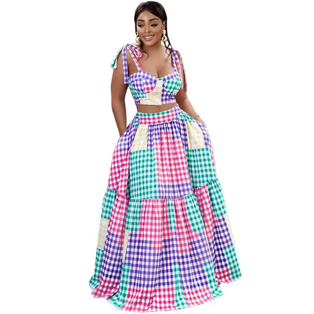 Summer Camisole Bag Hip Skirt Dress Two piece Suit Pink - Shop at LoveMi