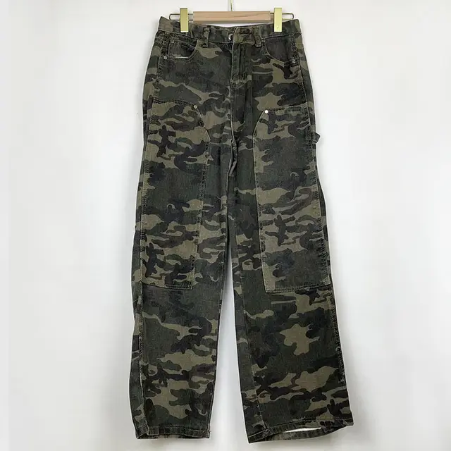 High Street Work Camouflage Jeans Loose Army Green - Shop at LoveMi