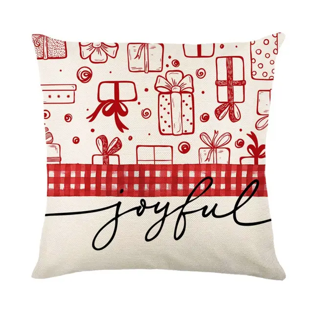 Christmas Pillow Cover Festival Festive Linen Printing Living Room Home Cushion Cover Bedroom Pillow 4Stlye - Shop at LoveMi