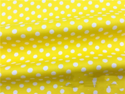 Cotton Twill Cloth With Dots Yellow With White Spots - Shop at LoveMi