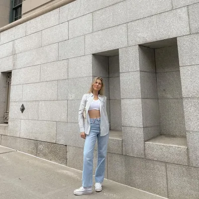 Hot High Street Straight Jeans Women Light Blue - Shop at LoveMi