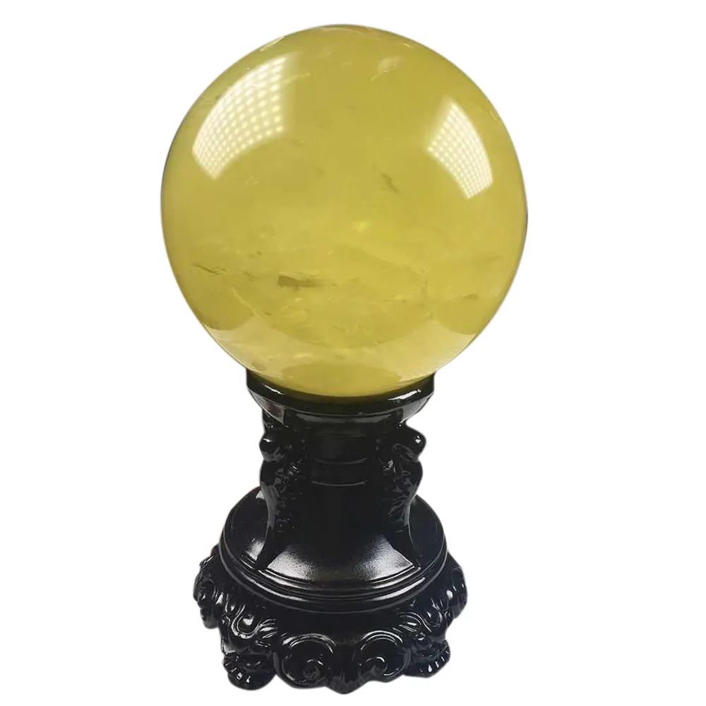 East China Sea Natural Topaz Ball Round With Base Home Office Decorative Ornaments Diameter 5.5Cm - Shop at LoveMi