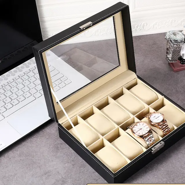 Simple And Creative Leather Watch Storage Box 10Digit Watch Case - Shop at LoveMi