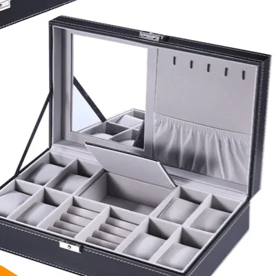 Simple And Creative Leather Watch Storage Box Black Skylight - Shop at LoveMi