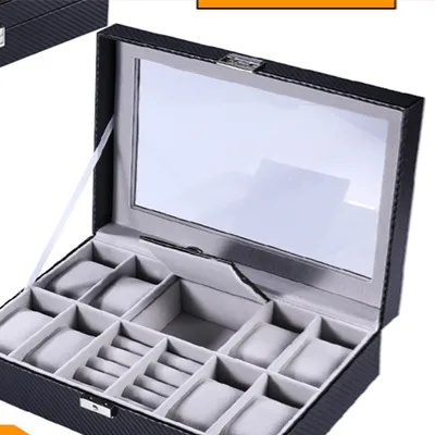 Simple And Creative Leather Watch Storage Box Carbon Fiber Skylight - Shop at LoveMi