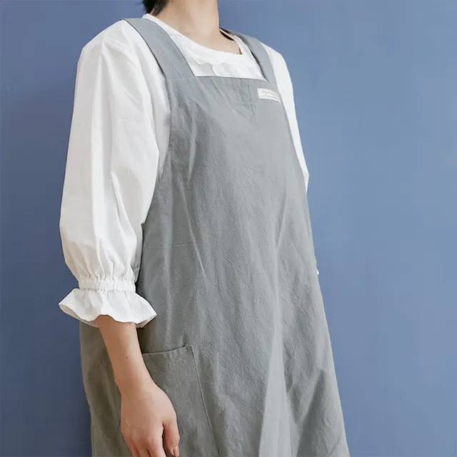 Home Wear Overclothes Flower Shop Coffee Shop Overalls Literary Gray - Shop at LoveMi