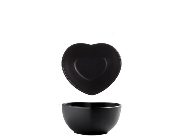 Nordic Love Creative Plate Heart shaped Couple Dinner Plate Saucer Ceramic Cutlery Bowl Black - Shop at LoveMi