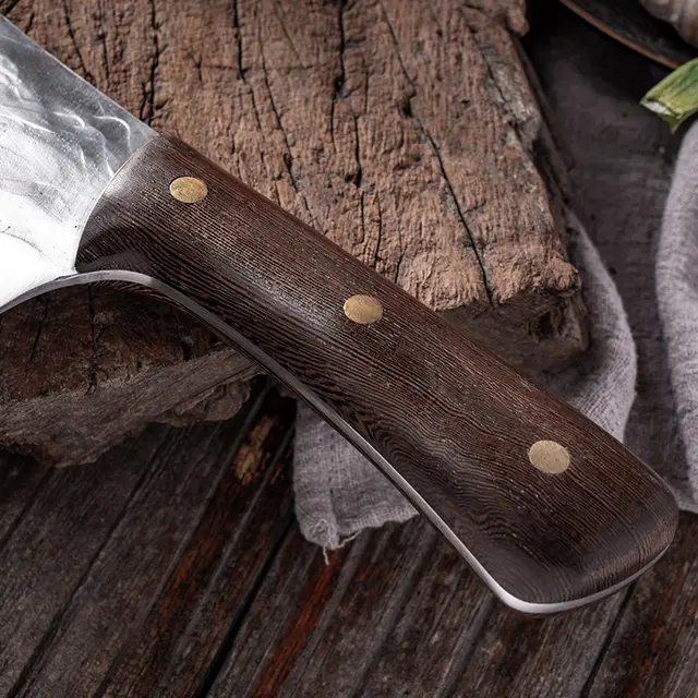 Cutting Meat With Carbon Steel Butcher Knife Brown - Shop at LoveMi