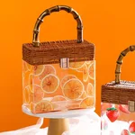Fashion Women Ice Crush Acrylic Evening Bag Luxury Clutch Purse Elegant Transparent Handbags - Transparent