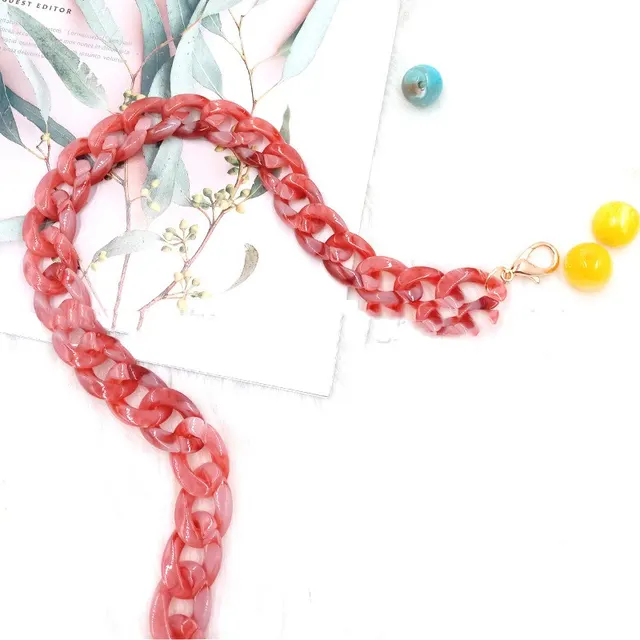 Resin covered Chain Bag Chain Bean Paste Color - Shop at LoveMi