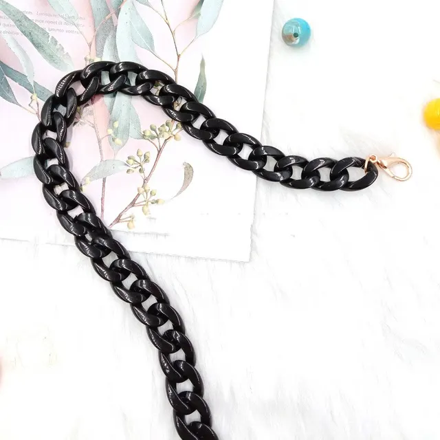 Resin covered Chain Bag Chain Obsidian - Shop at LoveMi