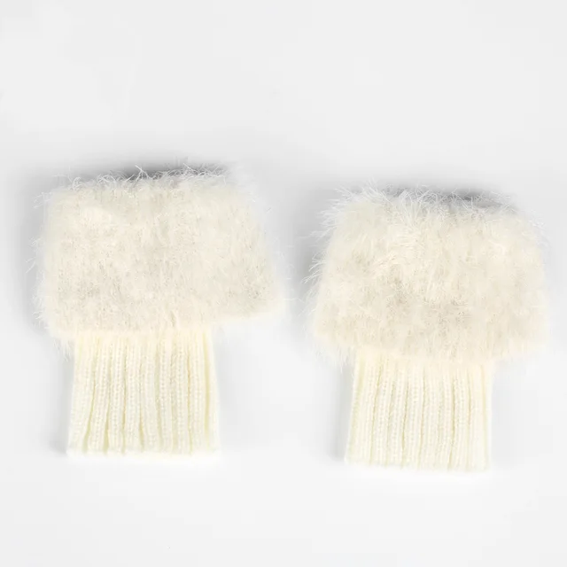 Faux Fur Warm Leg Feather Yarn Sock White - Shop at LoveMi