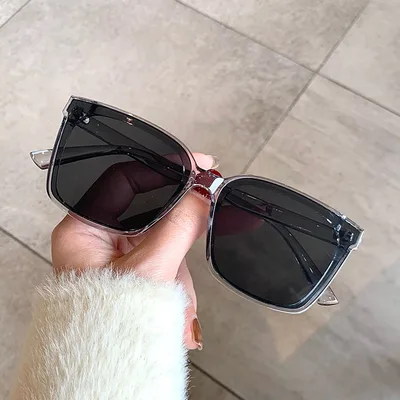Fashion Street Shooting Big Box Hip Hop Glasses Transparent Gray - Shop at LoveMi