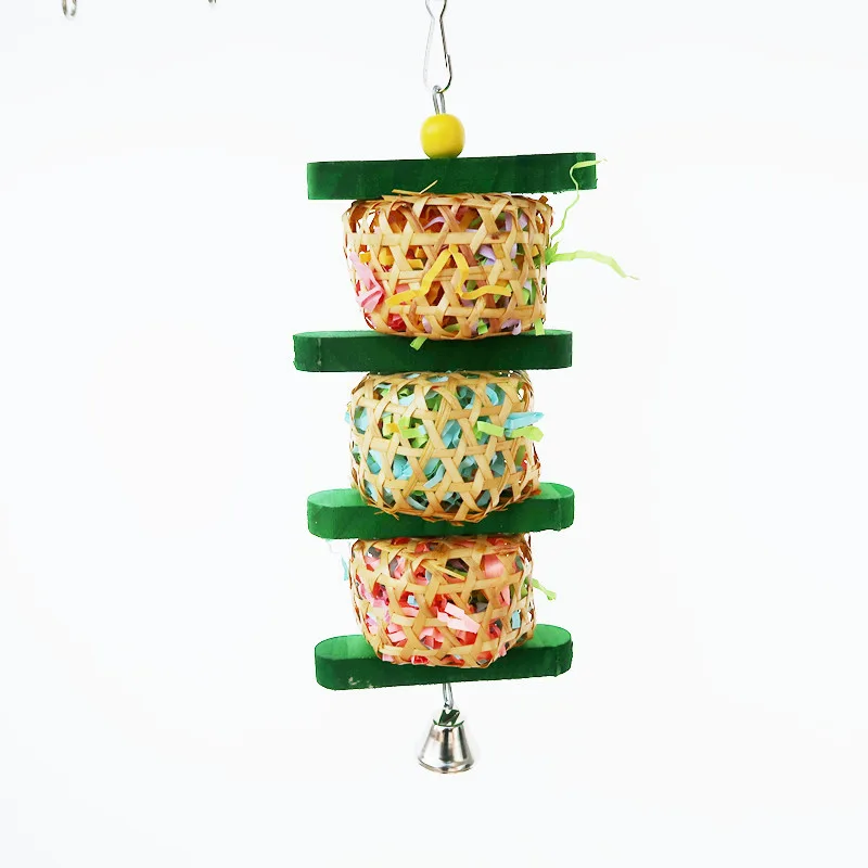 Parrot Supplies Bird Toy Rattan Woven Paper Silk Wood Gnawing Skewers Wooden Gnawing Skewers - Shop at LoveMi
