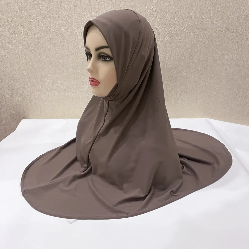Gentle Thin Face Solid Color Turban Hat Malay Gauze Scarf Khaki - Shop at LoveMi