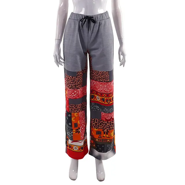 Printed Drawstring Pocket Casual Trousers Pellis Print - Shop at LoveMi