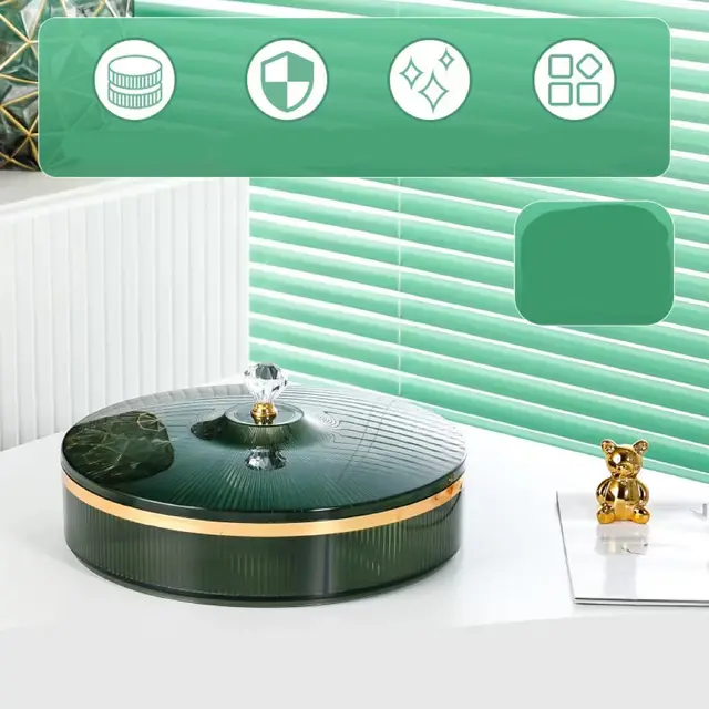 Fruit Tray Household Living Room Tea Table Snack Candy Tray Dry Fruit Storage Box Fruit Green Diamond Top - Shop at LoveMi