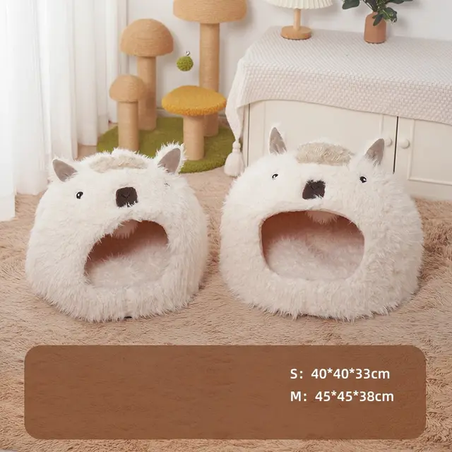 Cat Kennel Dog Kennel Pet Cushion Bed Cat Winter Warm Supplies 2Style M Fit 10Kg - Shop at LoveMi