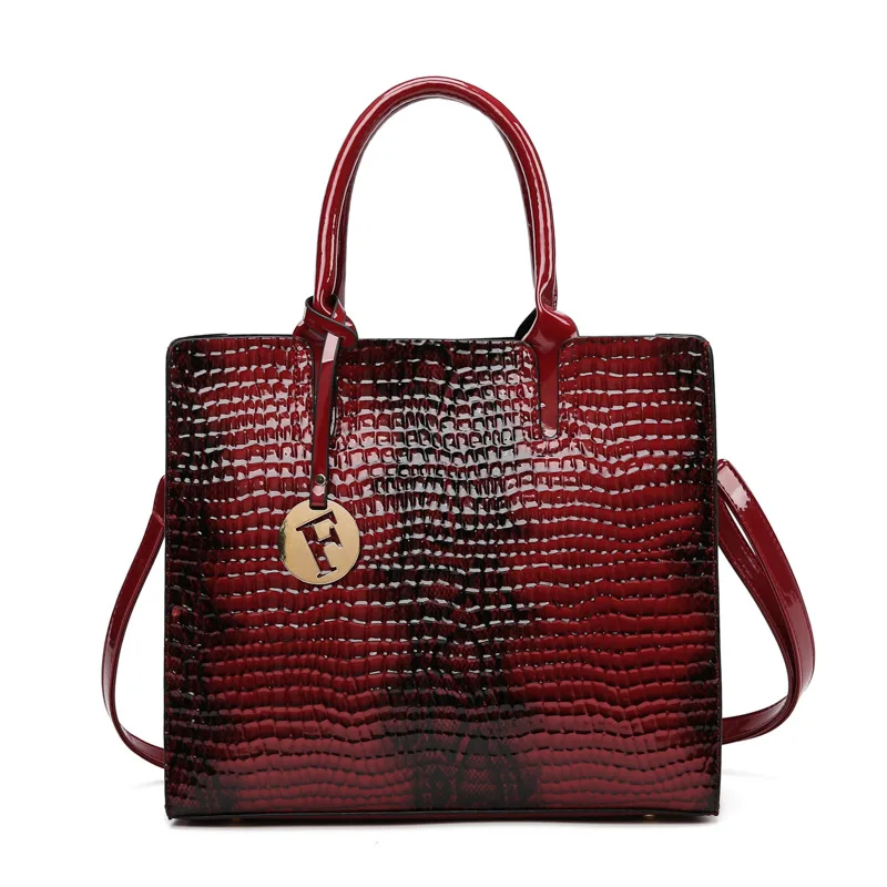European And American Retro Women's Hand held Crossbody Bag Three piece Set Red - Shop at LoveMi