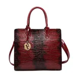 European And American Retro Women's Hand-held Crossbody Bag Three-piece Set - Red