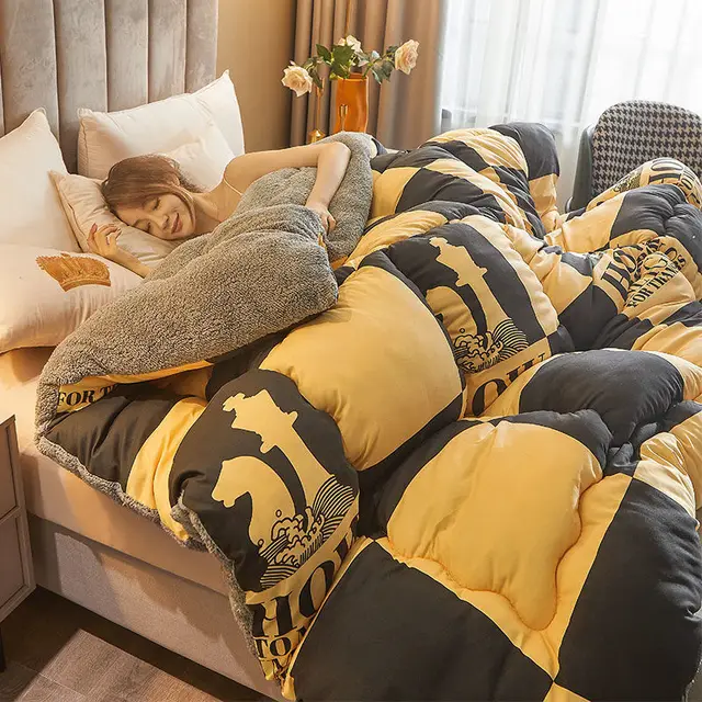 Lamb Cashmere Winter Quilt Thickened Chess - Shop at LoveMi