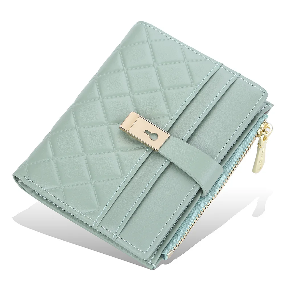 Purse Women's Short Omnibus Multi-card Wallet Zipper Wallet - Green