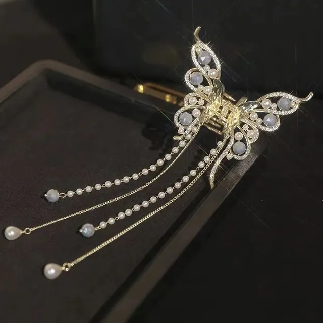 Women's Fashion Temperament Bow Tassel Grab Clip F0403 Butterfly Tassel - Shop at LoveMi
