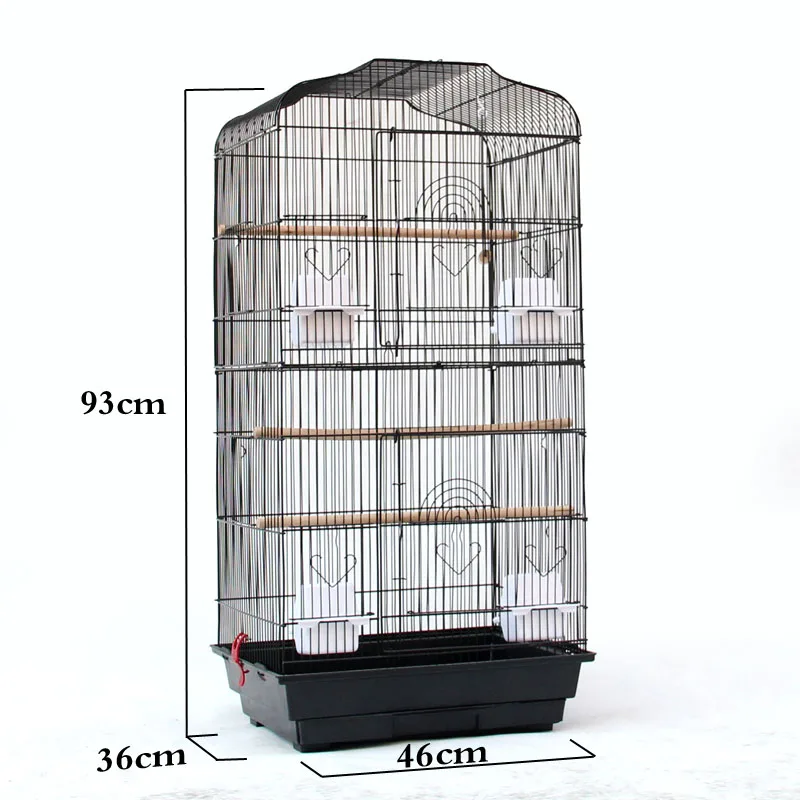 Portable Pet Display Wire Bird Parrot Cage Black 46X36X93Cm - Shop at LoveMi
