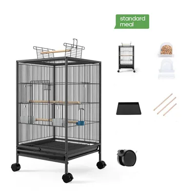 Parrot Xuanfeng Bird Cage With Feeder Toy Grass Nest Breeding Box Black Standard Meal - Shop at LoveMi