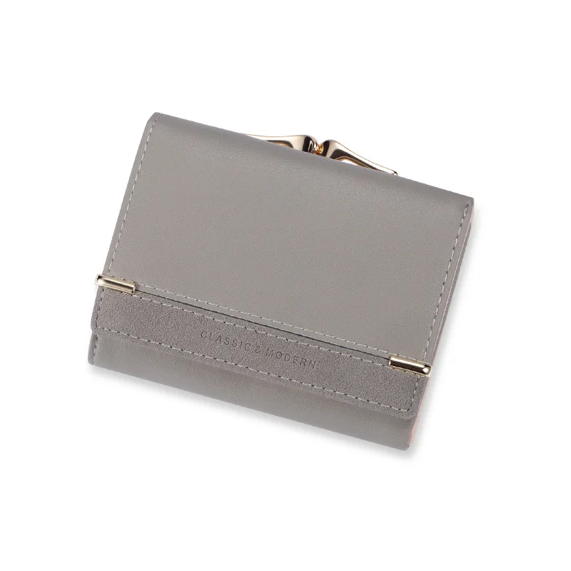 Vintage Women's Short Frosted Korean Version Zero Wallet Grey - Shop at LoveMi