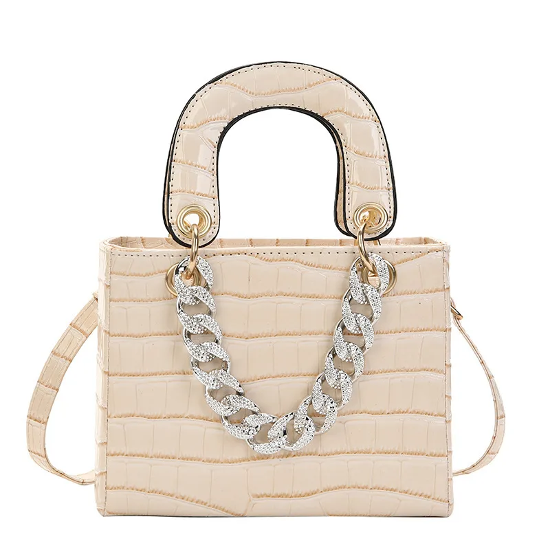 Fashion Trendy With Pattern Casual Simple Messenger Bracelet Bag - Beige