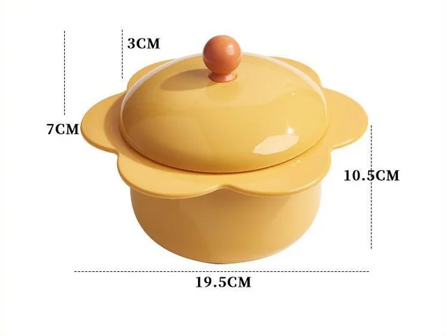 Home Cute Sunflower Stainless Steel Dorm Instant Noodle Bowl With Lid Yellow - Shop at LoveMi