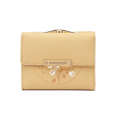 Women's Fashion Print Tri fold Coin Purse Yellow - Shop at LoveMi
