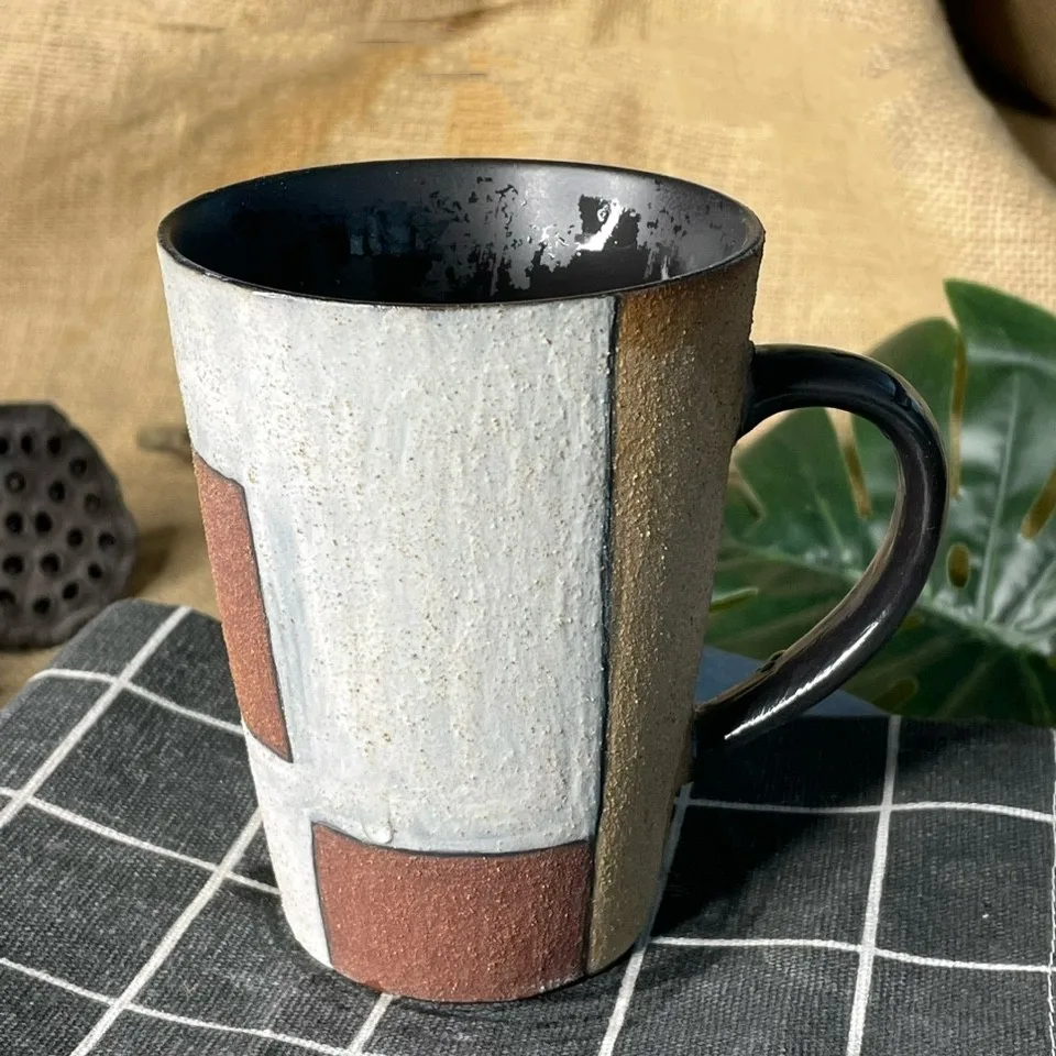 Coffee Mug Straight Cup Nostalgic Retro Japanese Style Handmade - Coffee12