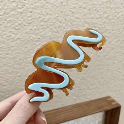 Design Sense Cream Biscuit Hair Grab Acetic Acid Grab Clip Coffee Color - Shop at LoveMi