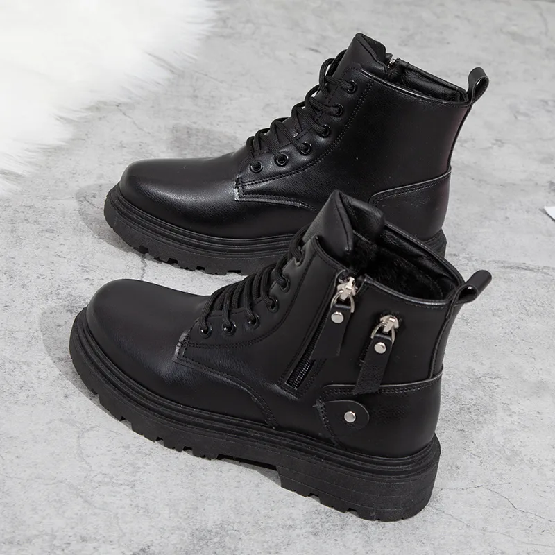 Winter Cotton Shoes New All match Autumn And Winter Women's Shoes Ankle Boots Black - Shop at LoveMi