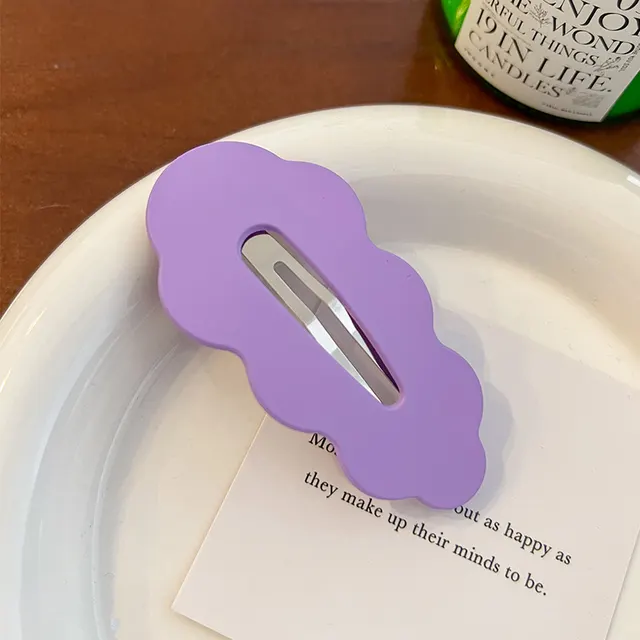 Women's Fashion Color Wave Hair Clip Purple - Shop at LoveMi
