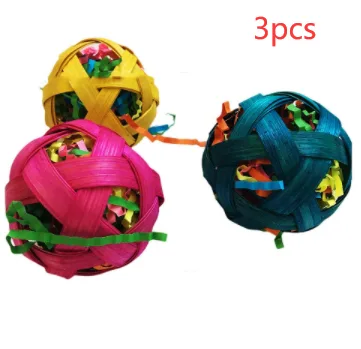 Natural Bamboo Woven Toy Ball Feeding Foraging Toy Toy Ball 3Pcs - Shop at LoveMi