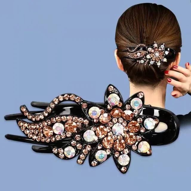 Elegant Three Tooth Clip Curly Hair Gradient Champagne - Shop at LoveMi