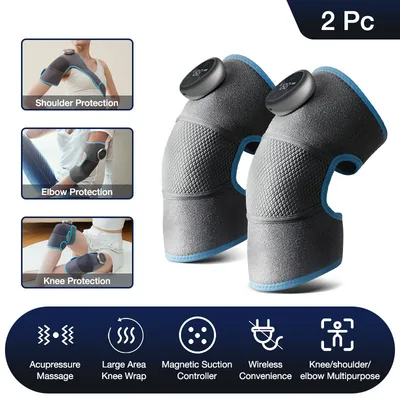 Heating Knee Electric Shoulder Vibrating Massage Pad For Physiotherapy Leg Arthritis Elbow Joint Pain Relief Therapy Blue - Shop at LoveMi