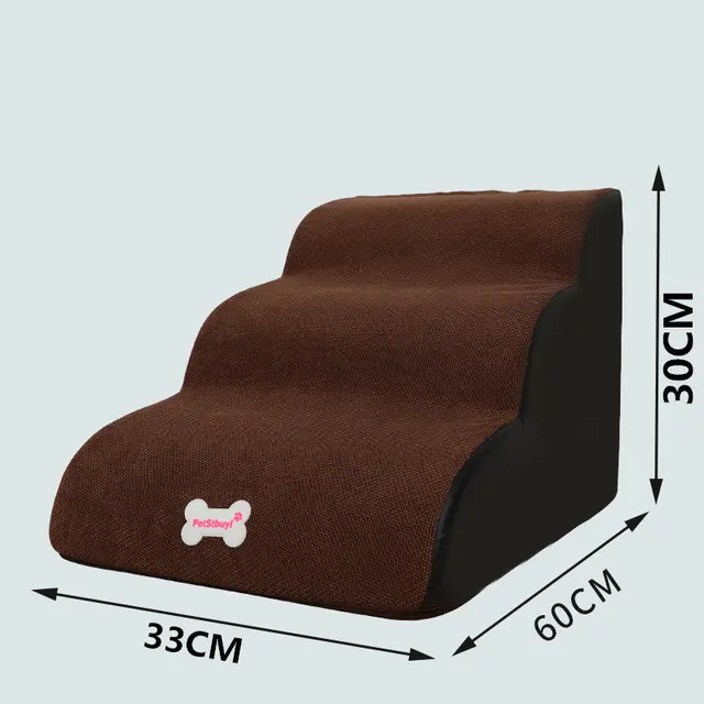 Small Dog Teddy On The Sofa To Bed Climbing Ladder Slope Model Small 3Layer Coffee Color - Shop at LoveMi