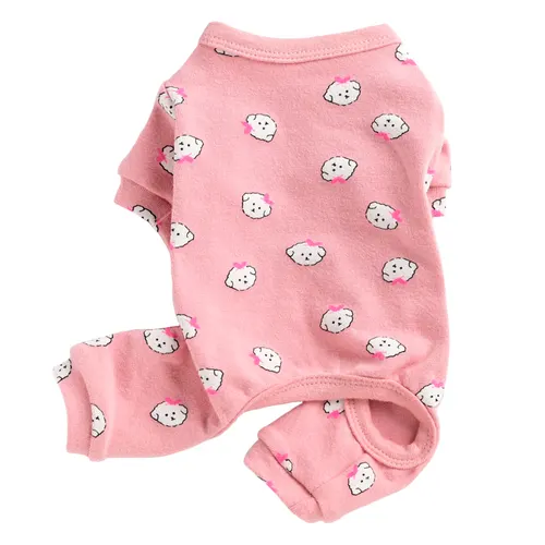 Cotton Cute Pet Pajamas Puppy Dog Clothes Spring And Autumn Pink - Shop at LoveMi