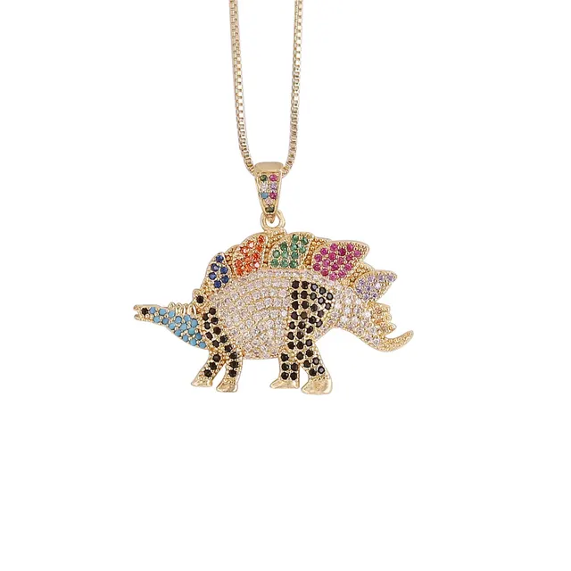 Personality Hip Hop Dinosaur Pendant Fashion Niche Zircon Necklace - Shop at LoveMi