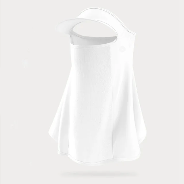 Women's Sports Riding Outdoor Summer Ice Silk Sunscreen Mask White Brim - Shop at LoveMi