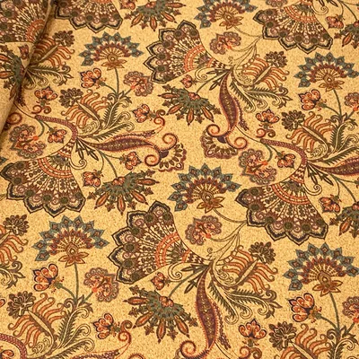 Portuguese Natural Cork Leather Floral Floral Carpet Cushion Tablecloth Yellow - Shop at LoveMi