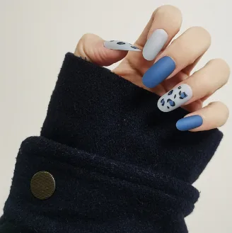 Ashionable Blue And Graffiti Pattern Wearable Fake Nails N3069 - Shop at LoveMi