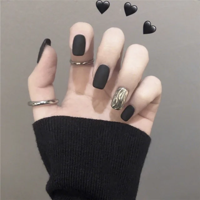 Ashionable Blue And Graffiti Pattern Wearable Fake Nails N316 - Shop at LoveMi
