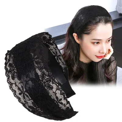 Wide Brim Hair Hoop Women's Everything Fashion Hairpin Headwear Hair Clip Head Hoop Black - Shop at LoveMi