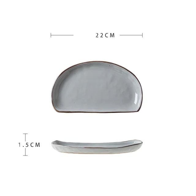 Home Minimalist Creative Ceramic Snack Platter Light Grey - Shop at LoveMi