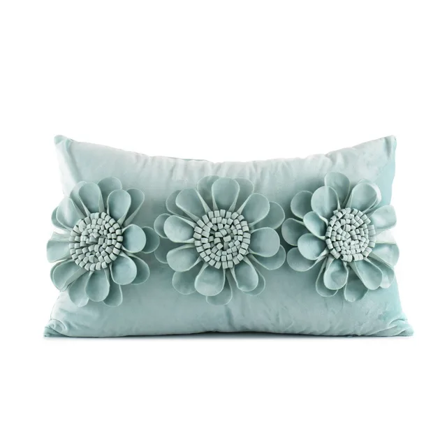 Light Luxury Ins Wind Flower Embrace Pillowcase Net Red Villa Decoration Pillow Lake Blue - Shop at LoveMi